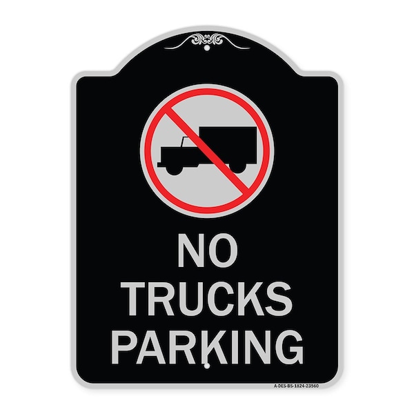 No Truck No Truck Parking WithHeavy-Gauge Aluminum Architectural Sign, 24" x 18", BS-1824-23560